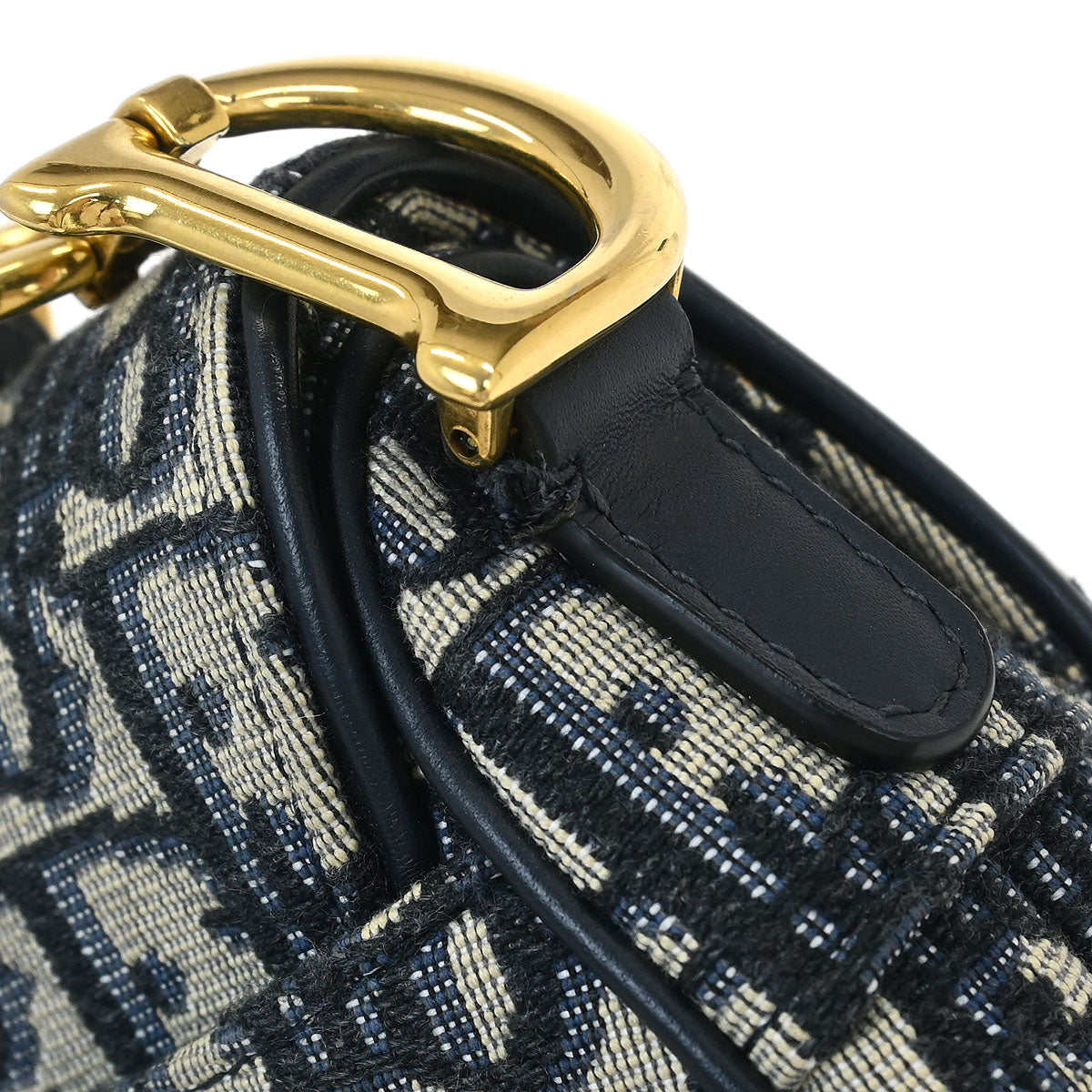 Christian Dior Navy Oblique Trotter Saddle Handbag