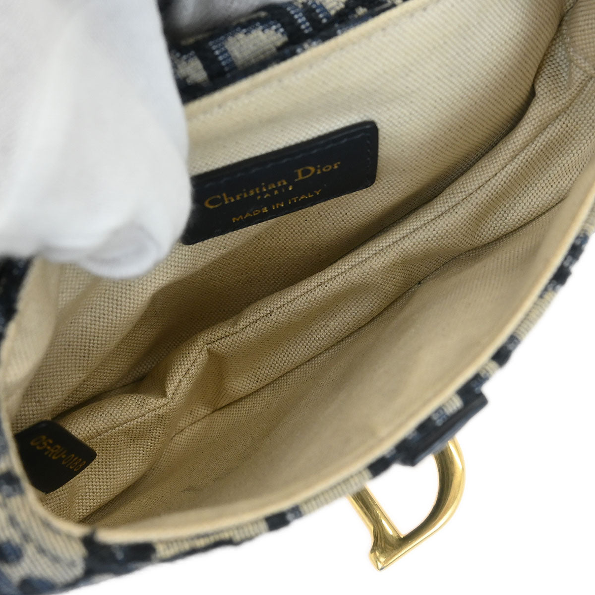 Christian Dior Navy Oblique Trotter Saddle Handbag