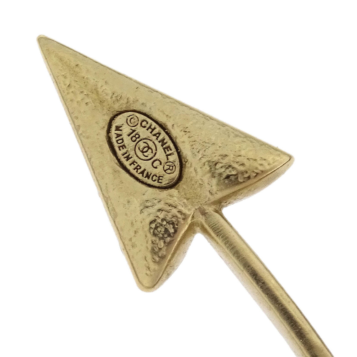 Chanel Bow And Arrow CC Rhinestone Costume Pearl Brooch Pin Gold 18C