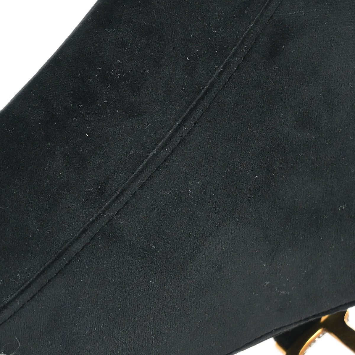 Christian Dior 2019 Black Velvet Saddle Handbag