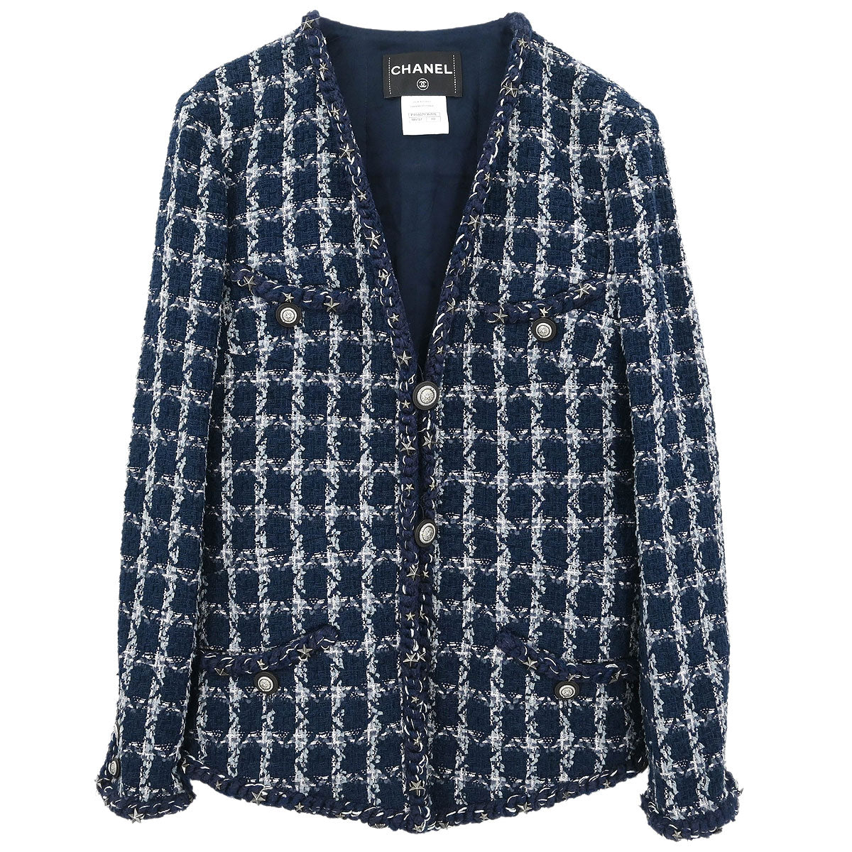 Chanel 2014-2015 Single Breasted Jacket Navy #40