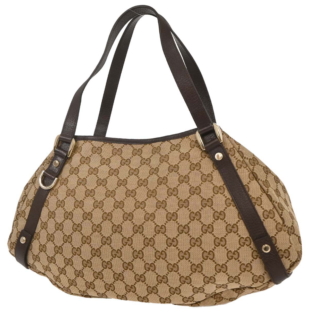 Gucci Beige Canvas GG Hobo Handbag