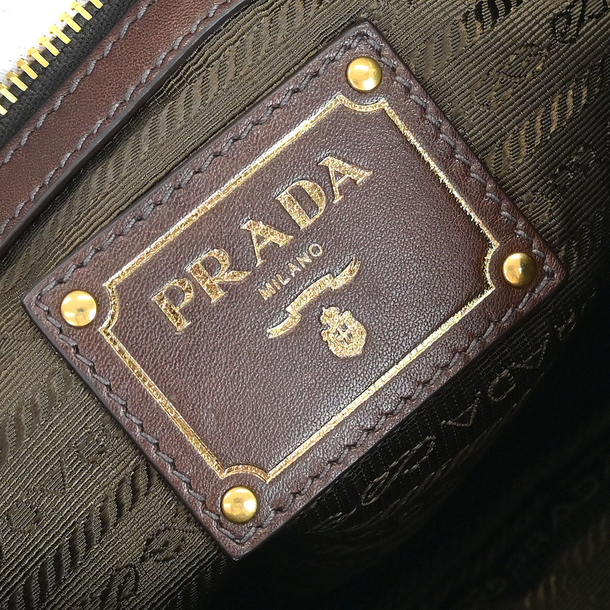 Prada Brown Calfskin 2way Shoulder Handbag BR4259