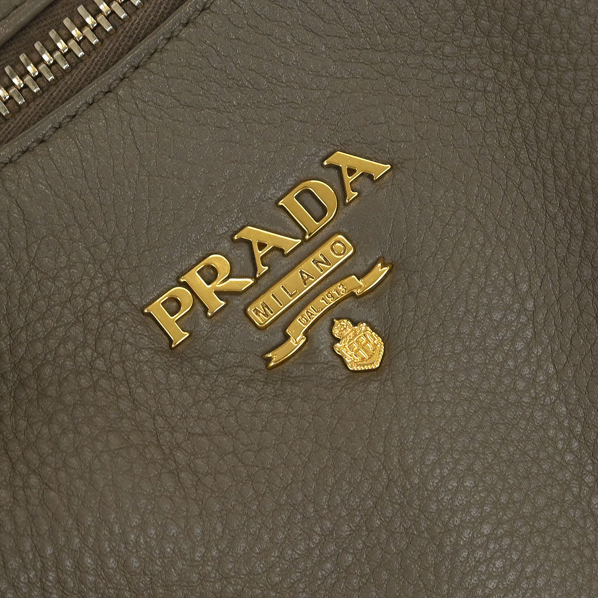Prada Brown Leather Hobo Shoulder Bag