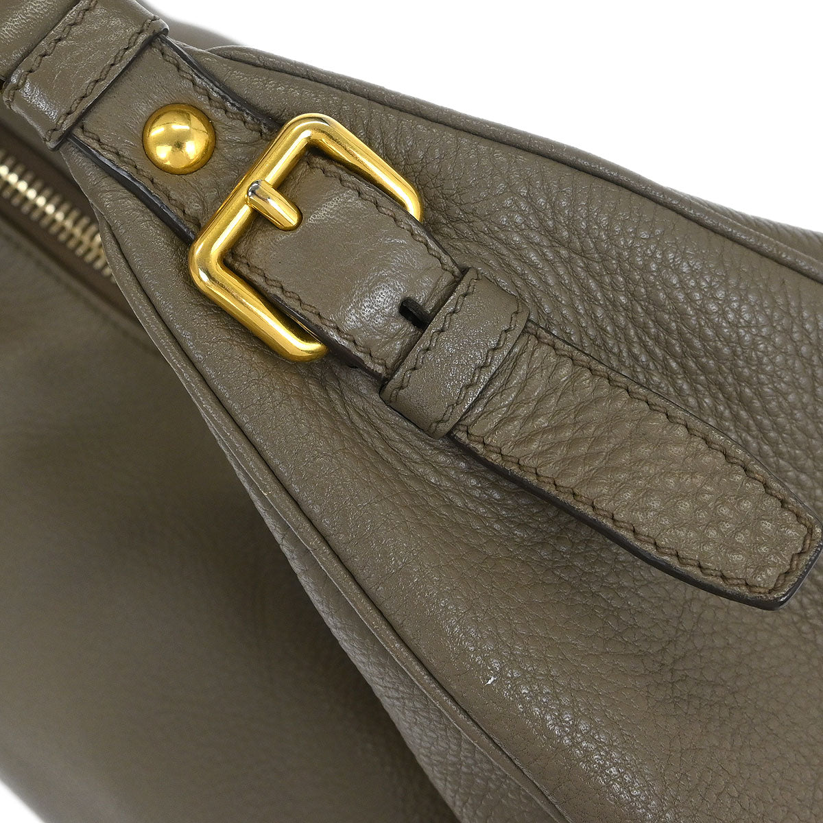 Prada Brown Leather Hobo Shoulder Bag