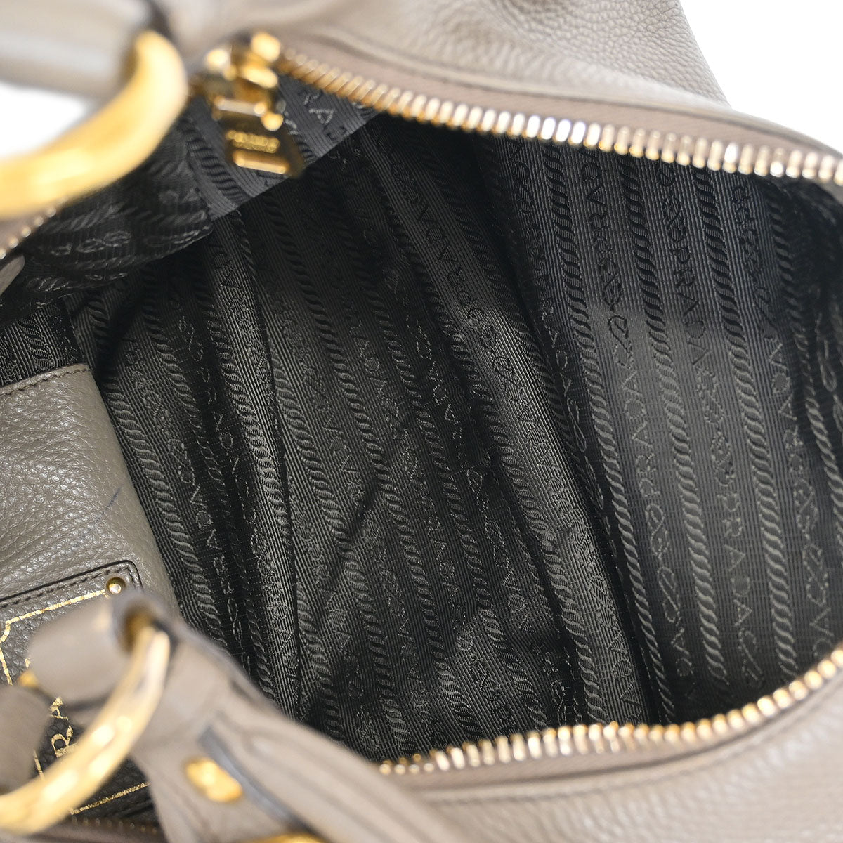 Prada Brown Leather Hobo Shoulder Bag