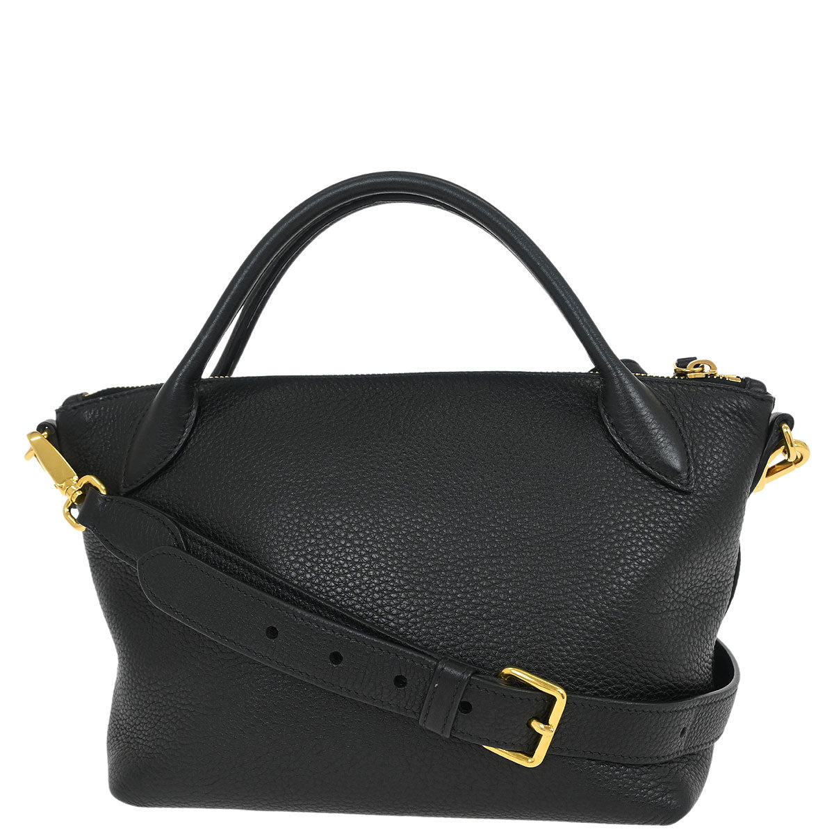 Prada Black Leather 2way Shoulder Handbag