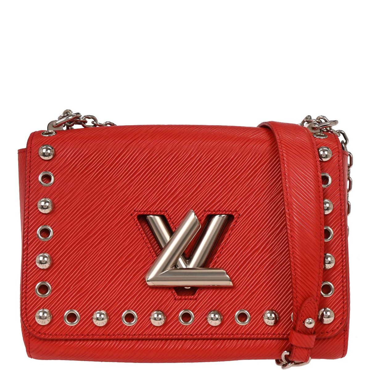Louis Vuitton Red Epi Studded Twist MM Shoulder Bag M50523