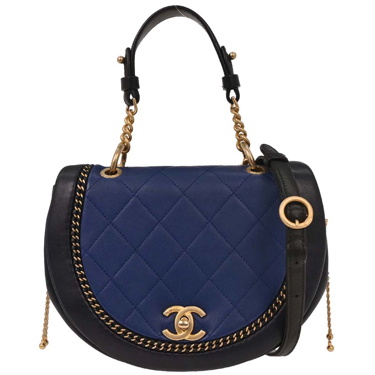 Chanel 2018 Navy Calfskin 2way Handbag Shoulder Bag