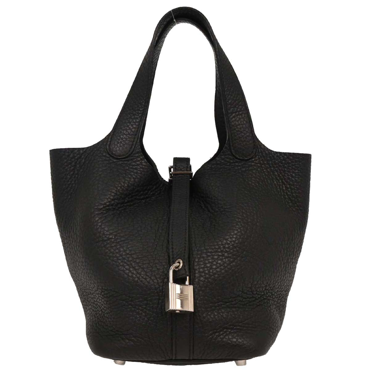 Hermes Black Taurillon Clemence Picotin Lock 18 PM Handbag