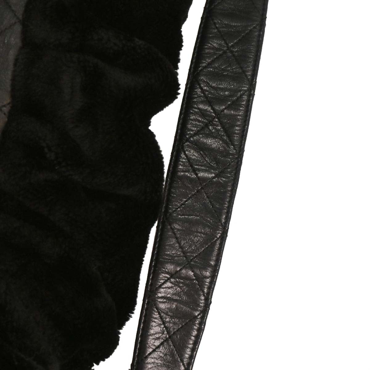 Chanel 2010-2011 Black Faux Fur Hobo 2way Shoulder Handbag