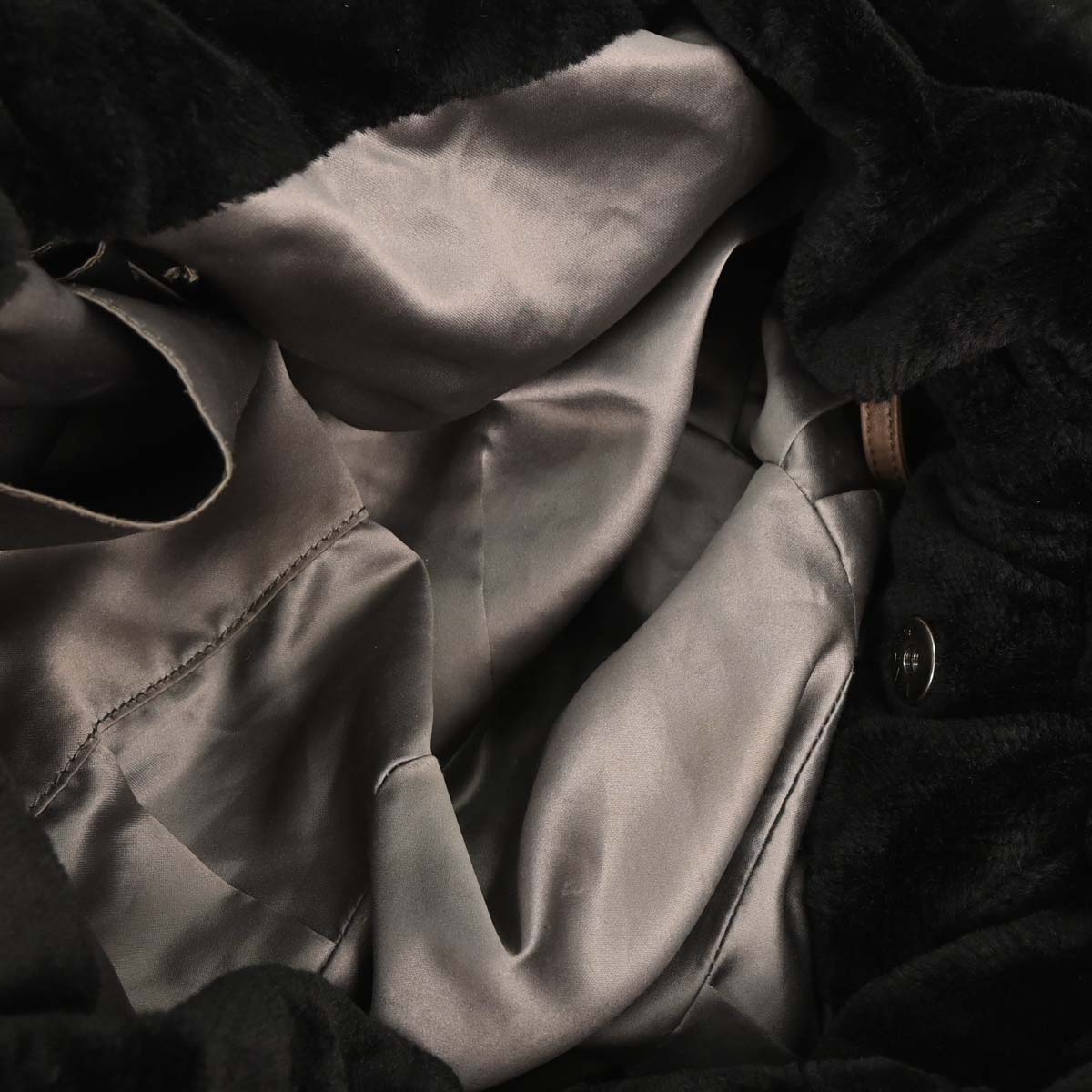 Chanel 2010-2011 Black Faux Fur Hobo 2way Shoulder Handbag