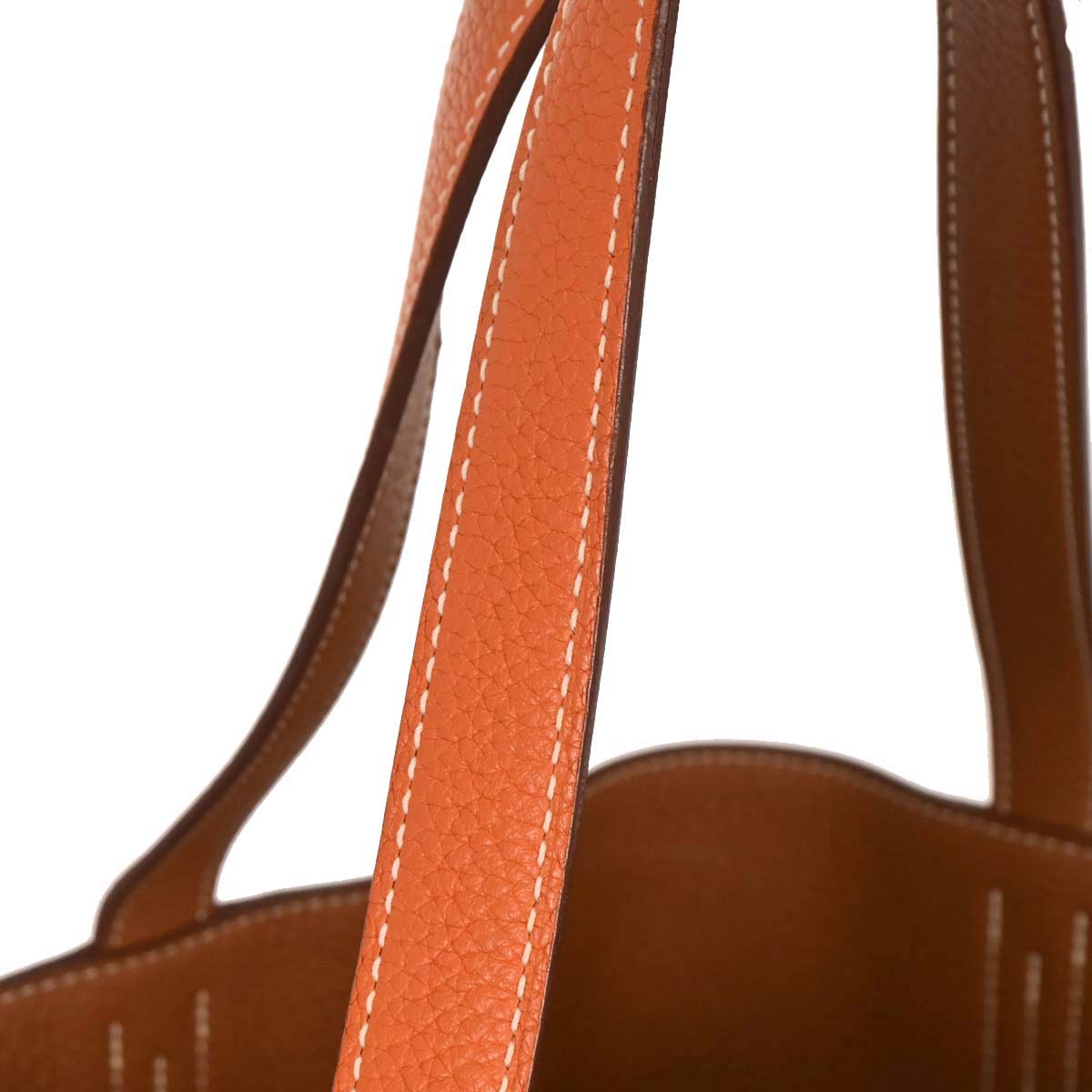 Hermes Gold Orange Taurillon Double Sens 36 Reversible Handbag