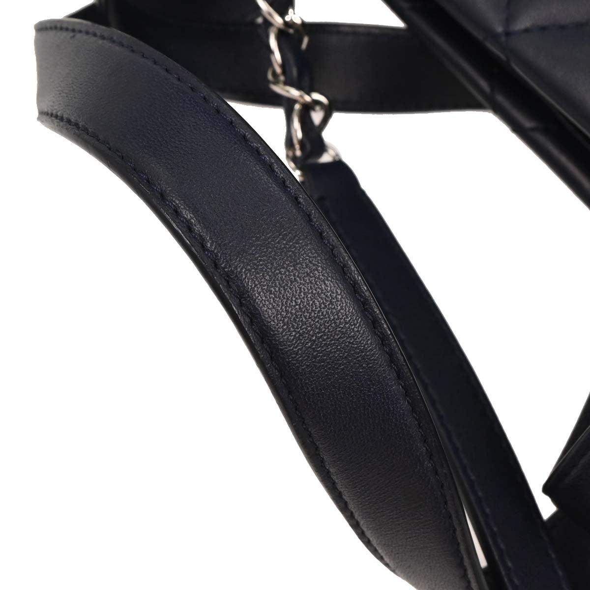 Chanel 2014-2015 Navy Calfskin Shopping Tote 2way Shoulder Handbag