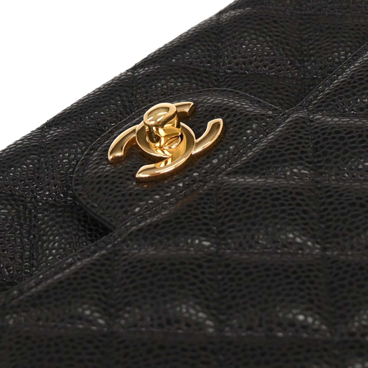 Chanel 2014 Black Caviar Medium Classic Double Flap Shoulder Bag