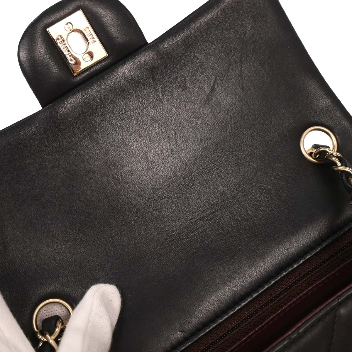 Chanel 2017-2018 Black Lambskin Chevron Shoulder Bag