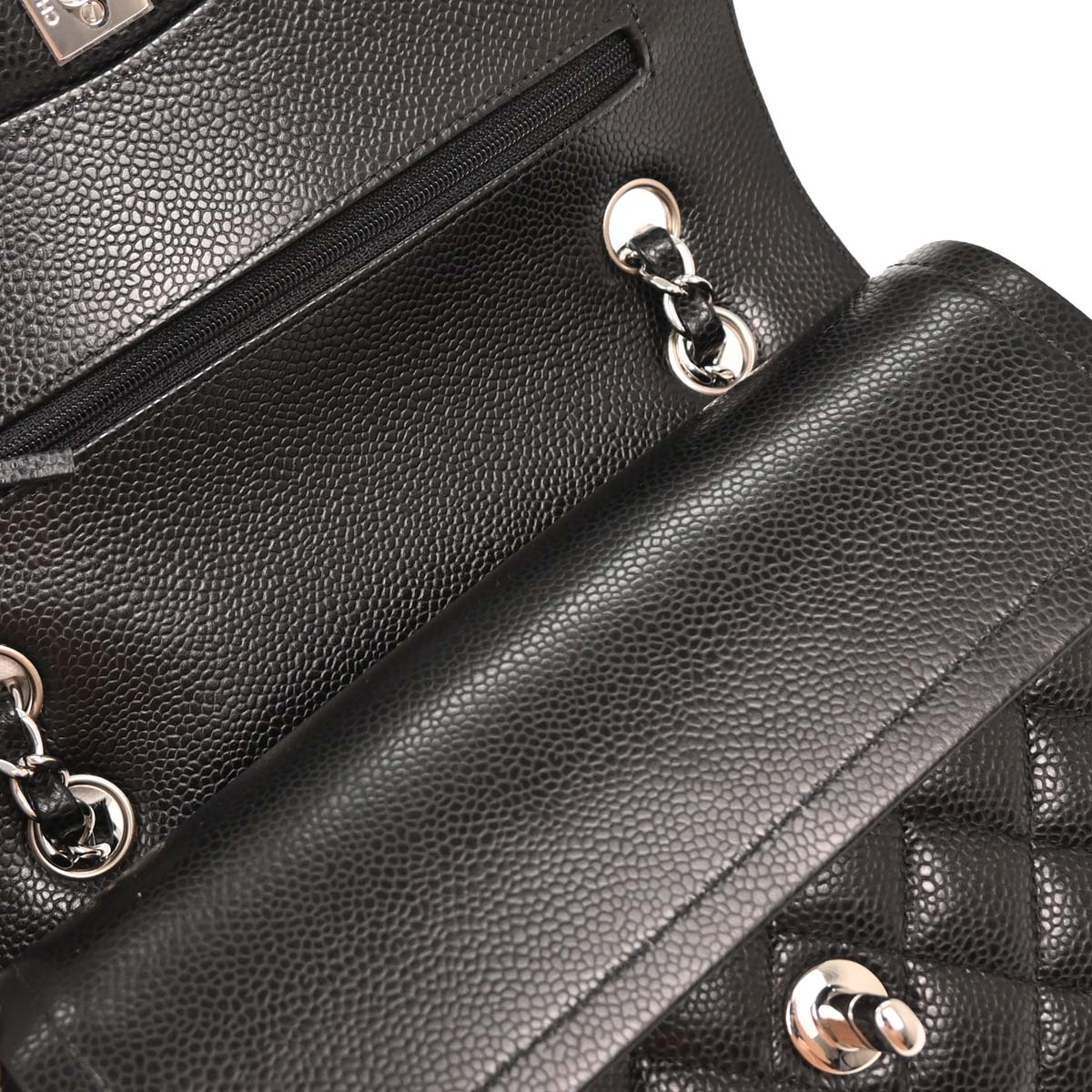 Chanel 2019 Black Caviar Small Classic Double Flap Shoulder Bag