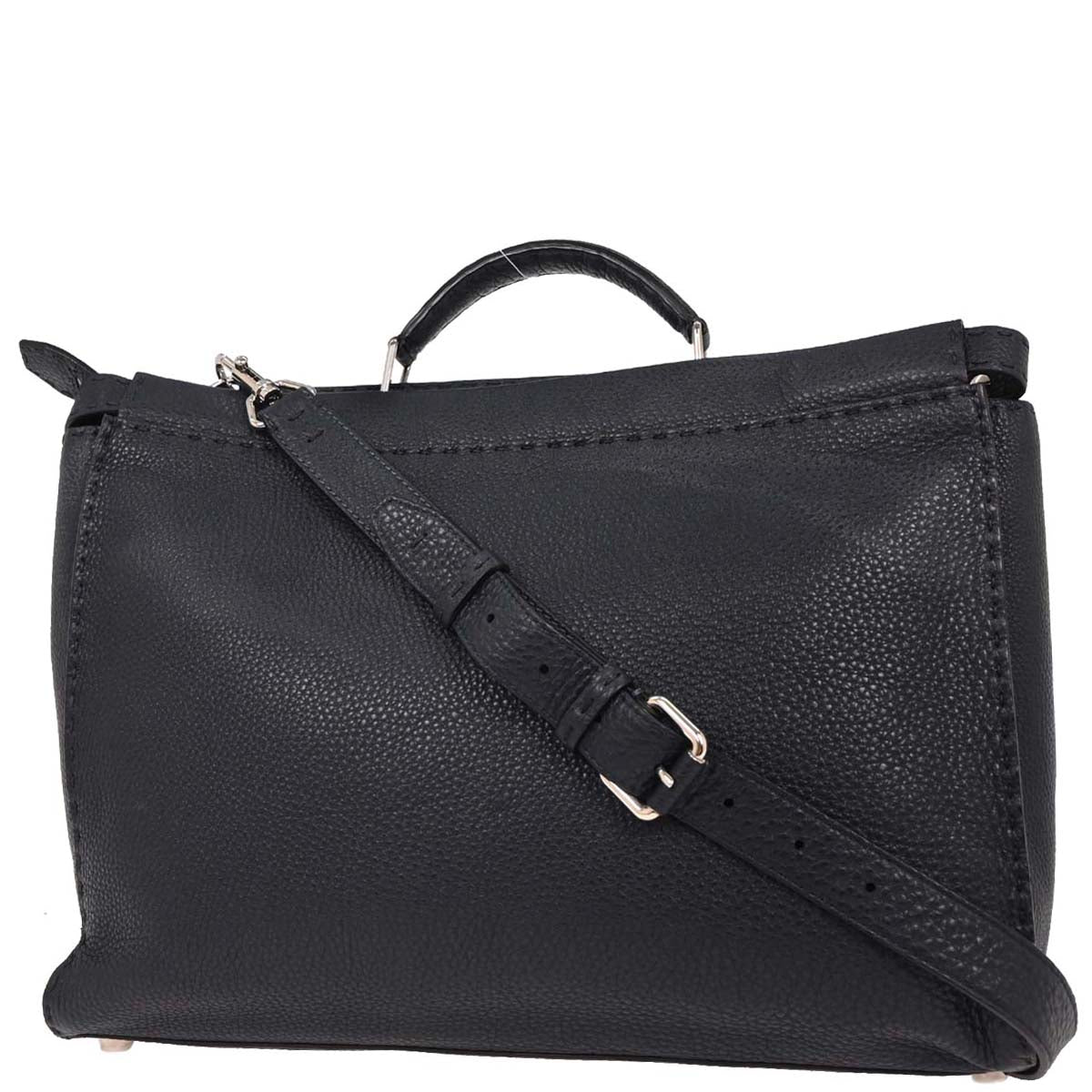 Fendi Navy Peekaboo Fit Iconic 2way Shoulder Handbag
