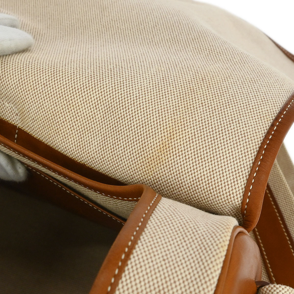 Hermes Natural Fauve Toile H Barenia Bourlingue Shoulder Bag