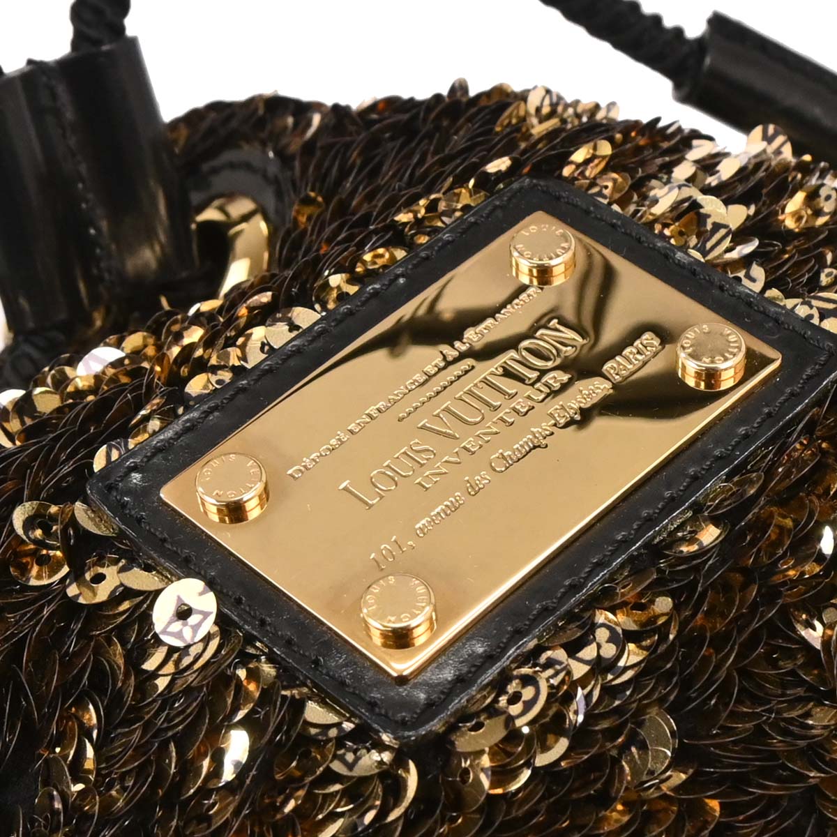 Louis Vuitton 2019 Gold Black Mini Noe Rococo All Sequin Bag