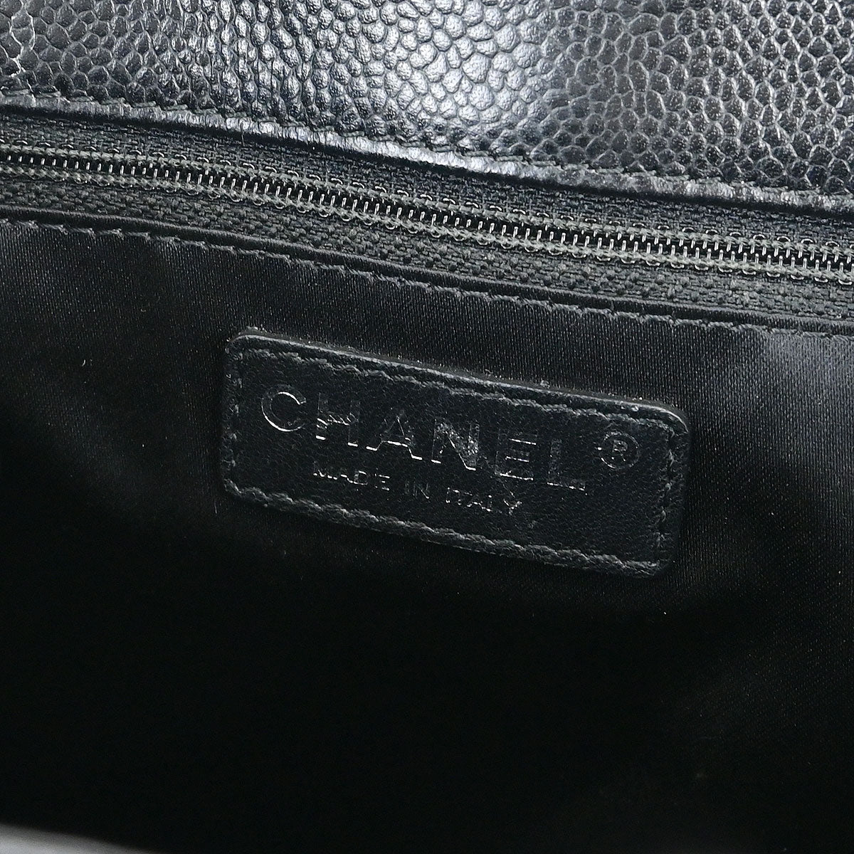Chanel 2013-2014 Black Caviar Tote Chain Handbag