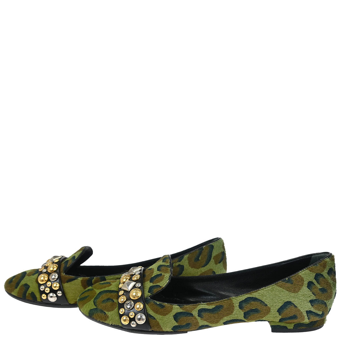 Louis Vuitton * 2013 Khaki Pony Hair Leopard Print Pumps Shoes #36.5
