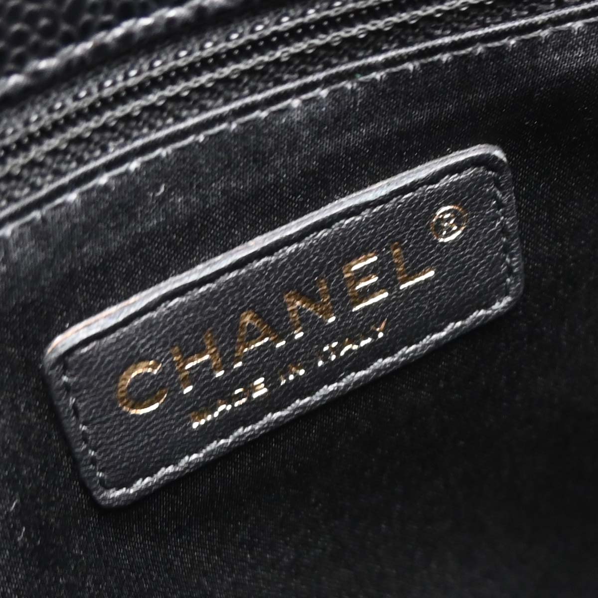 Chanel 2010-2011 Black Caviar Grand Shopping Tote GST Chain Handbag