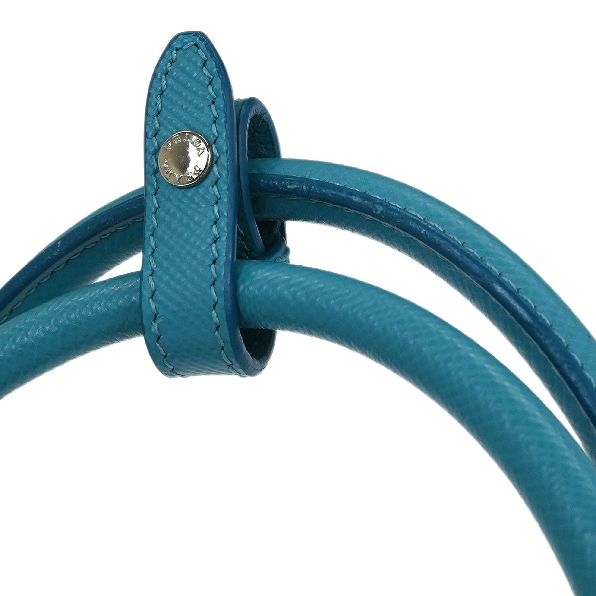 Prada Turquoise Blue Leather 2way Shoulder Tote Handbag