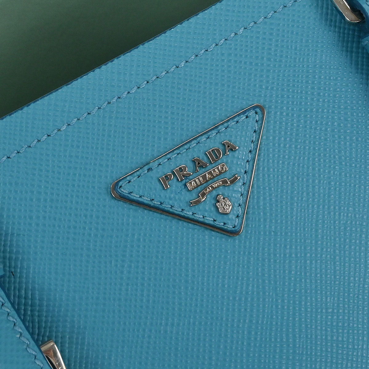 Prada Turquoise Blue Leather 2way Shoulder Tote Handbag