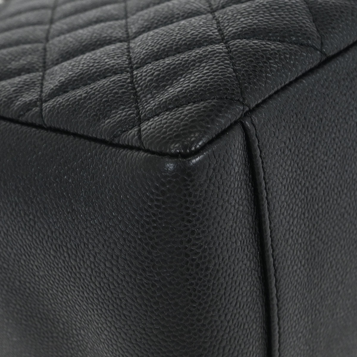 Chanel 2013-2014 Black Caviar Grand Shopping Tote GST Chain Handbag