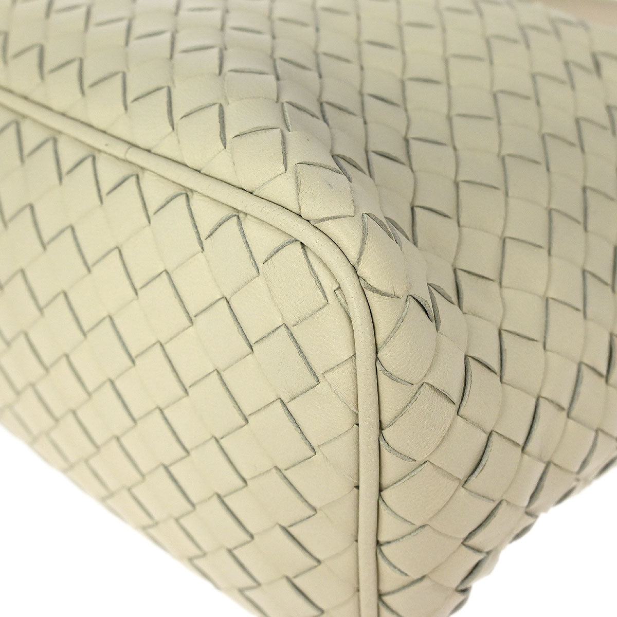 Bottega Veneta White Intrecciato Handbag