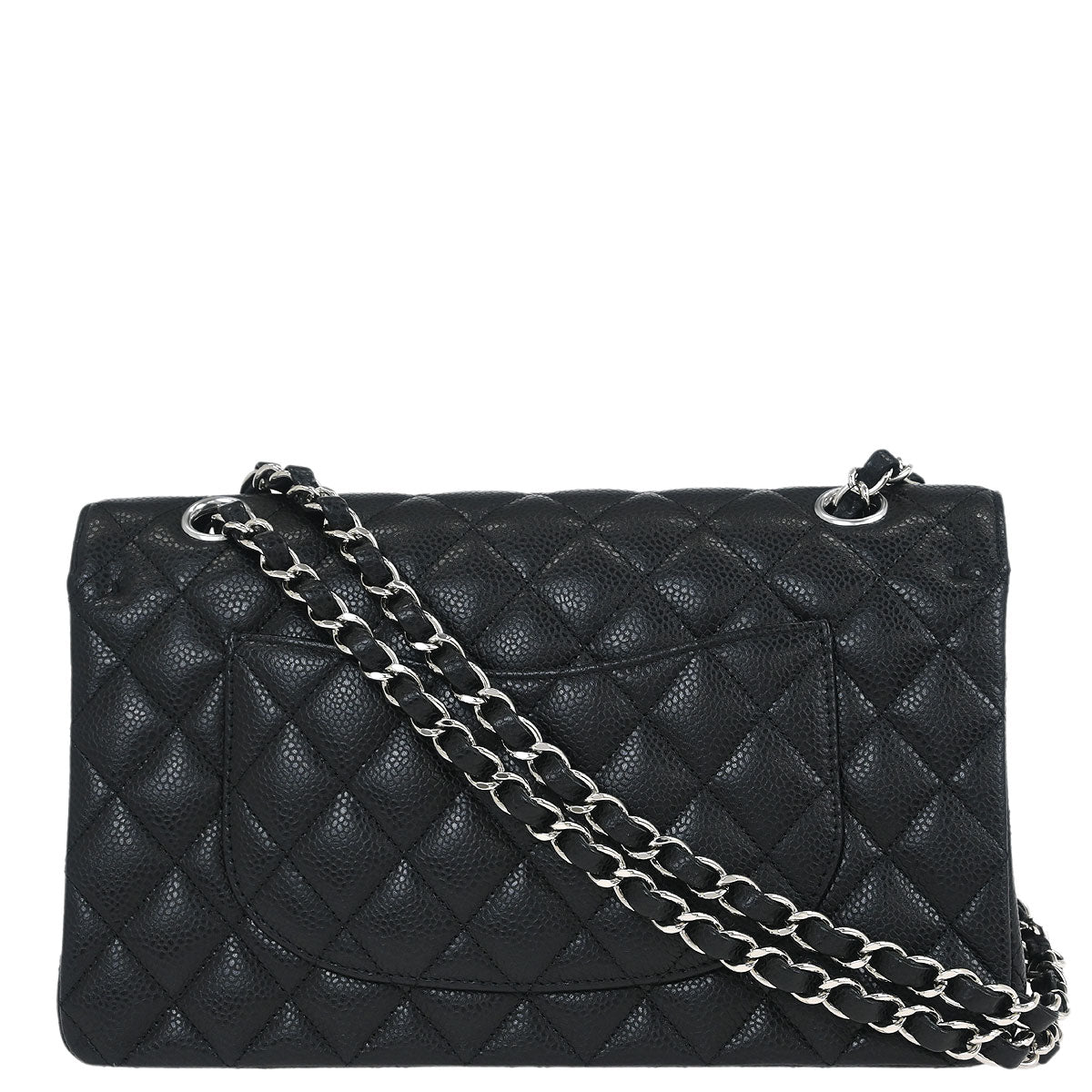 Chanel 2019 Black Calfskin Medium Classic Double Flap Shoulder Bag