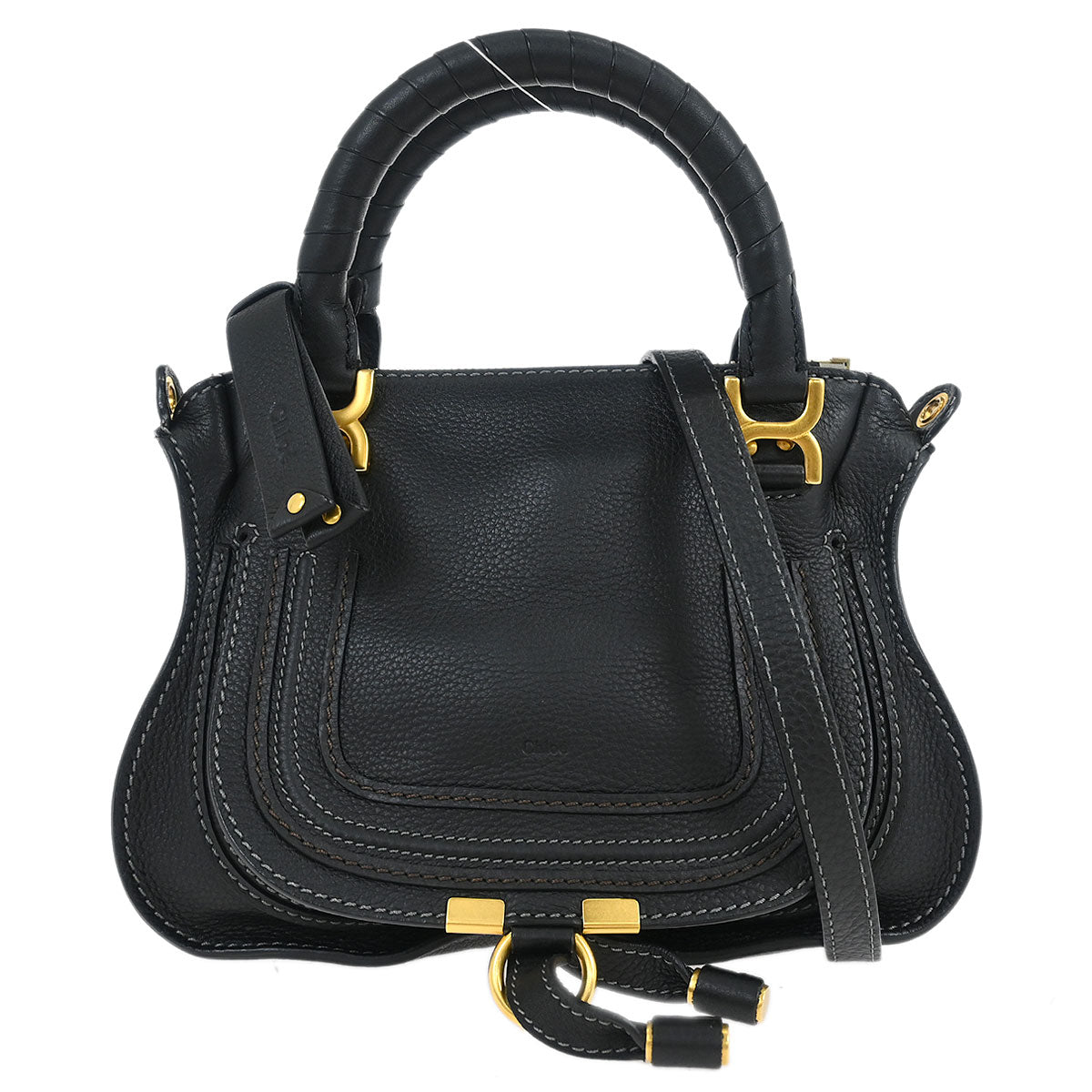 Chloe Black Leather Marcie 2way Shoulder Handbag