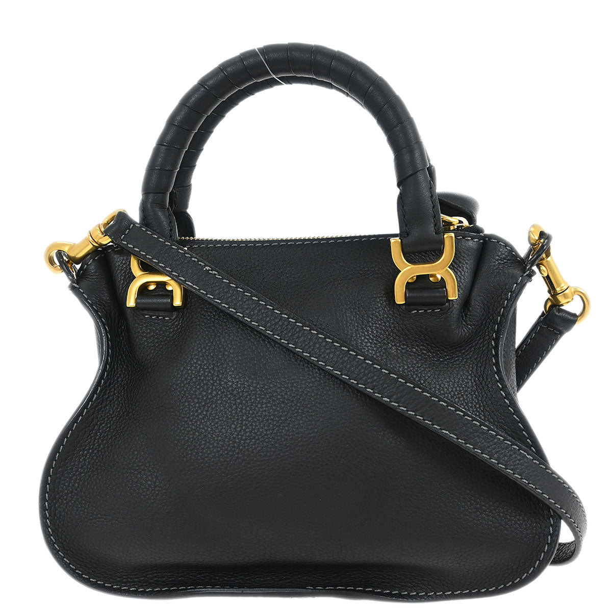 Chloe Black Leather Marcie 2way Shoulder Handbag