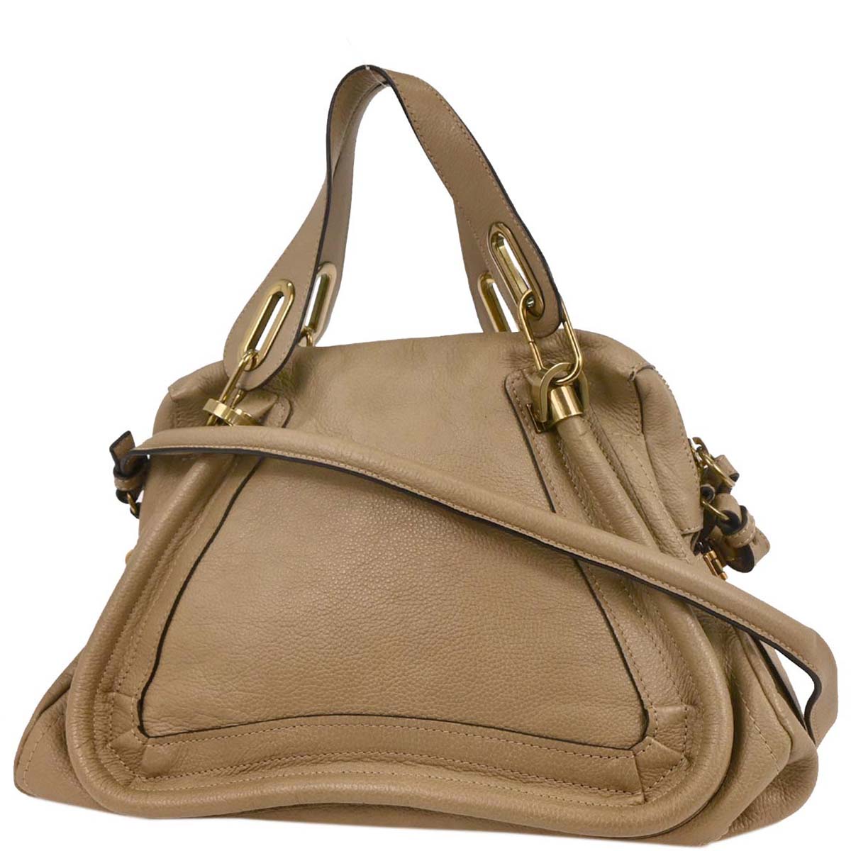 Chloe Beige Paraty 2way Shoulder Handbag