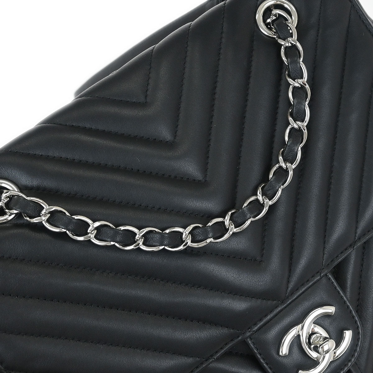 Chanel 2016-2017 Black Lambskin Chevron Urban Spirit Backpack