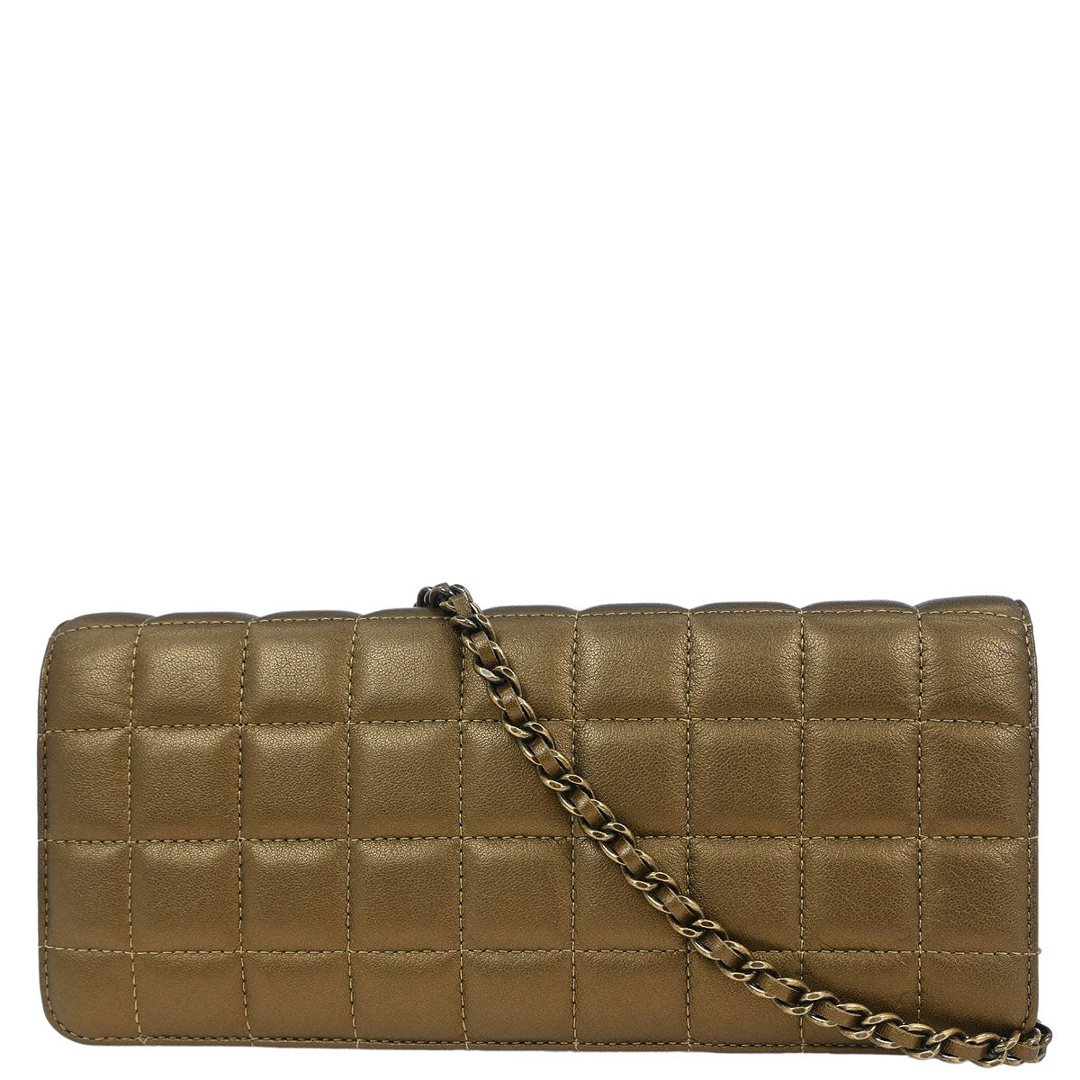 Chanel 2010-2011 Gold Lambskin Bijou Choco Bar Pushlock Full Flap Shoulder Bag