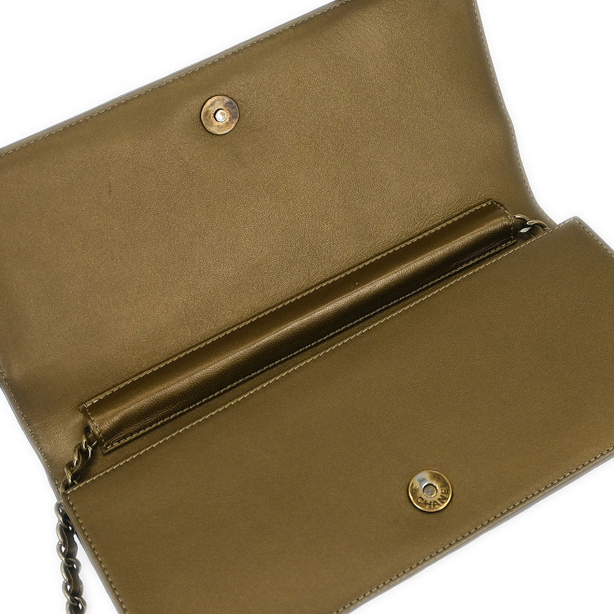 Chanel 2010-2011 Gold Lambskin Bijou Choco Bar Pushlock Full Flap Shoulder Bag