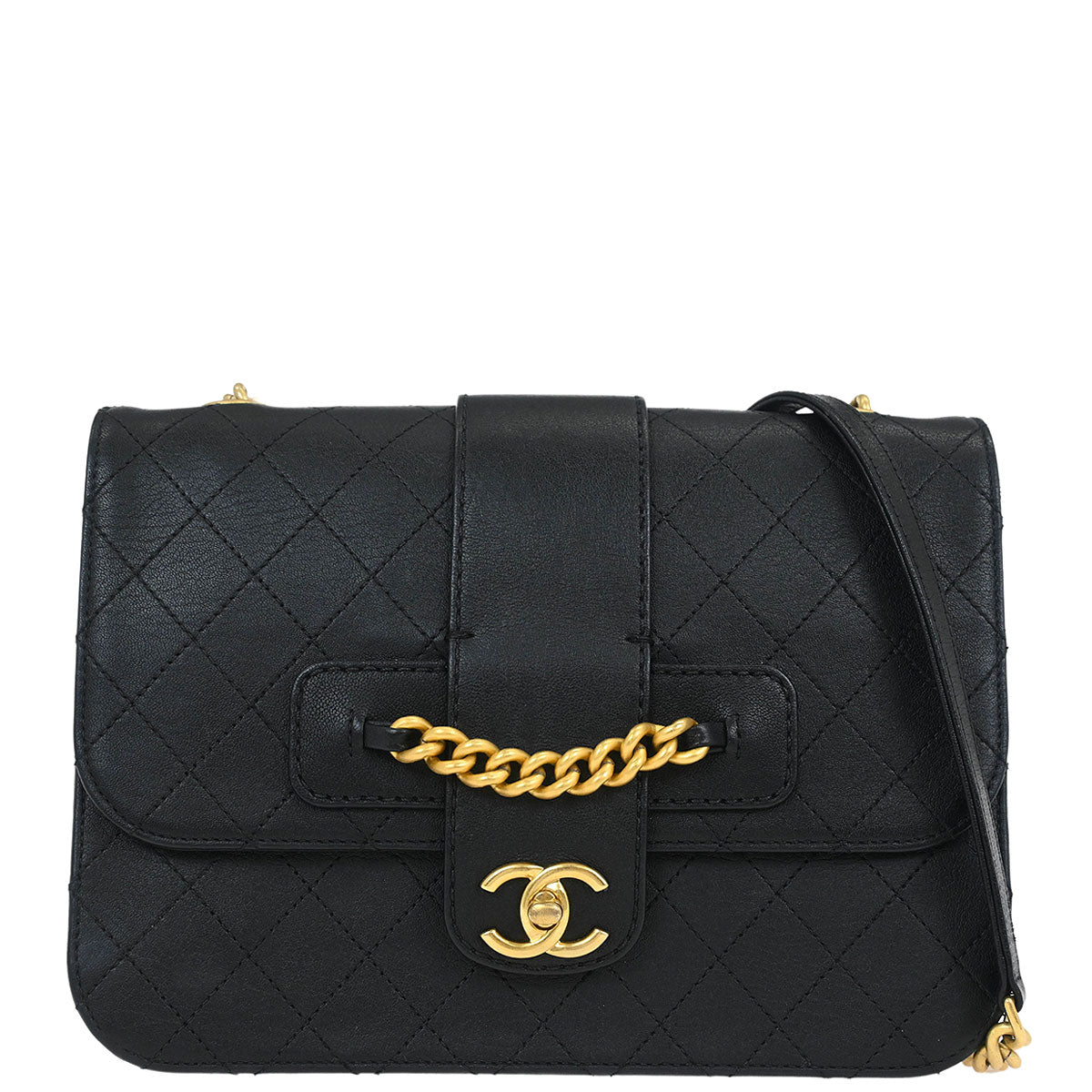 Chanel 2017-2018 Black Calfskin Shoulder Bag