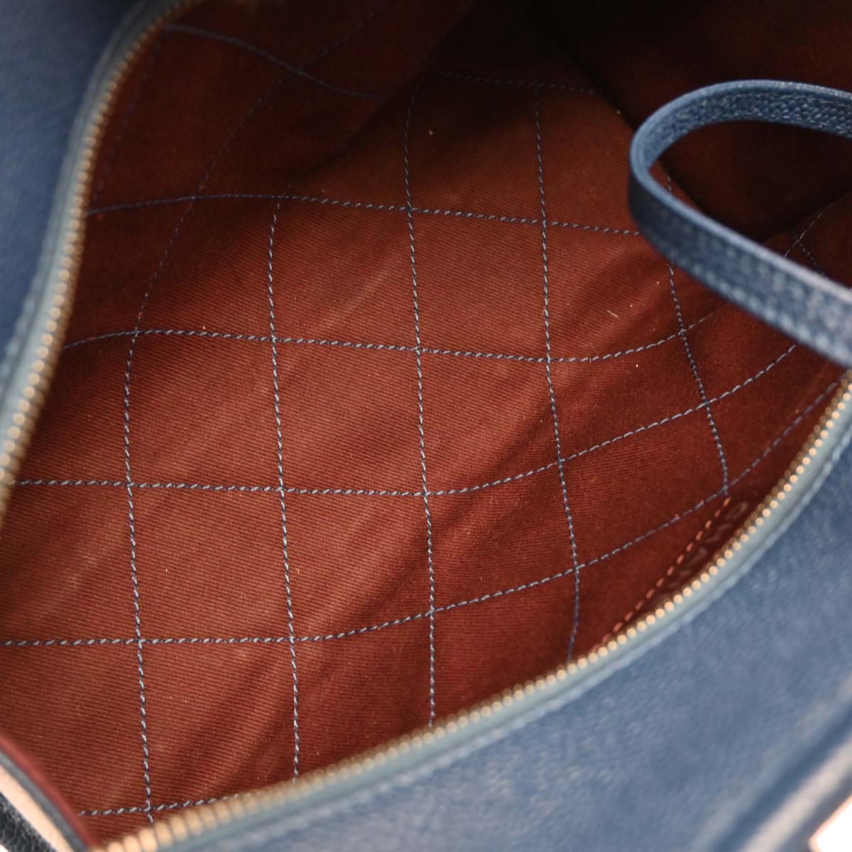 Chanel 2014-2015 Blue Caviar Deauville Bowling 2way Shoulder Handbag