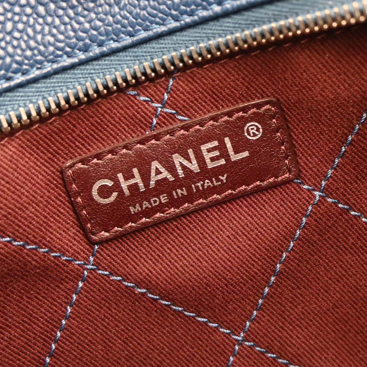 Chanel 2014-2015 Blue Caviar Deauville Bowling 2way Shoulder Handbag