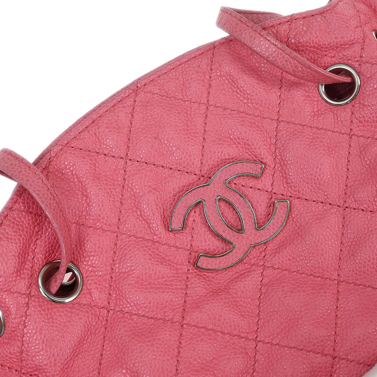 Chanel Pink Caviar Tote Drawstring Handbag