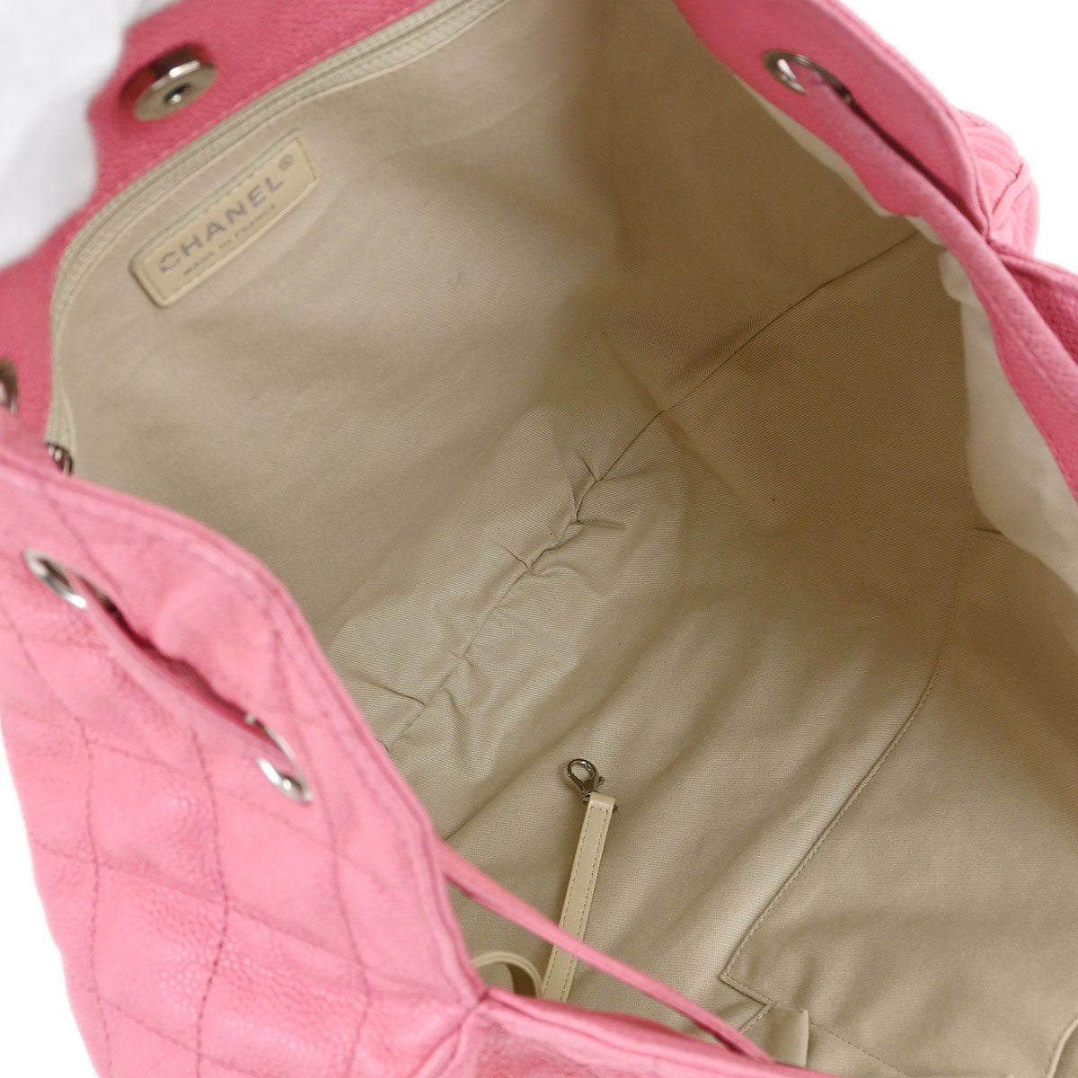 Chanel Pink Caviar Tote Drawstring Handbag