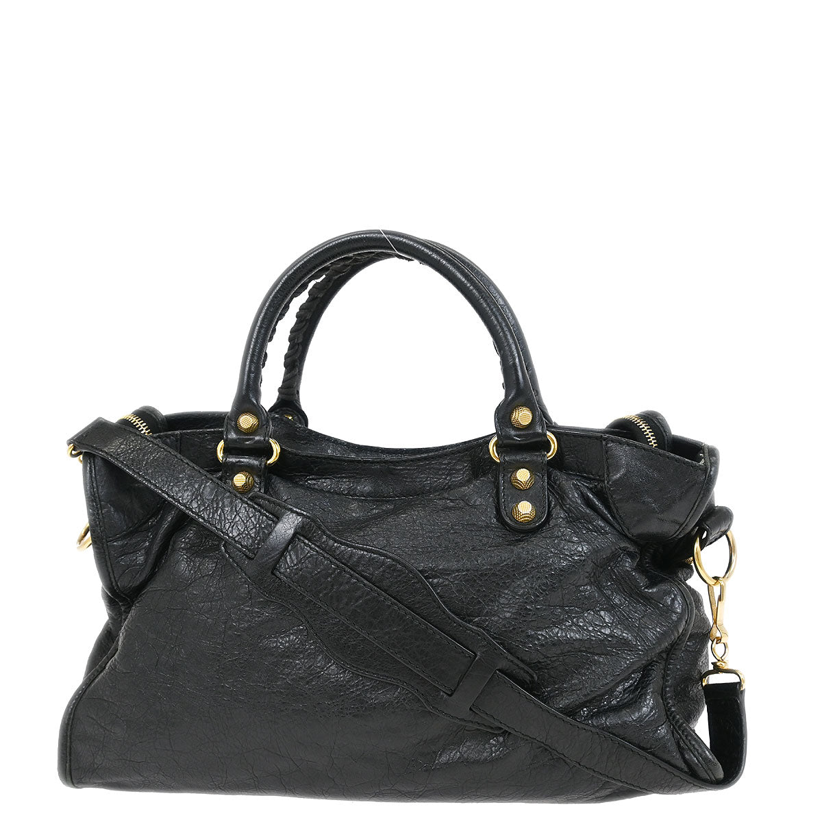 Balenciaga Black The Giant City 2way Shoulder Handbag