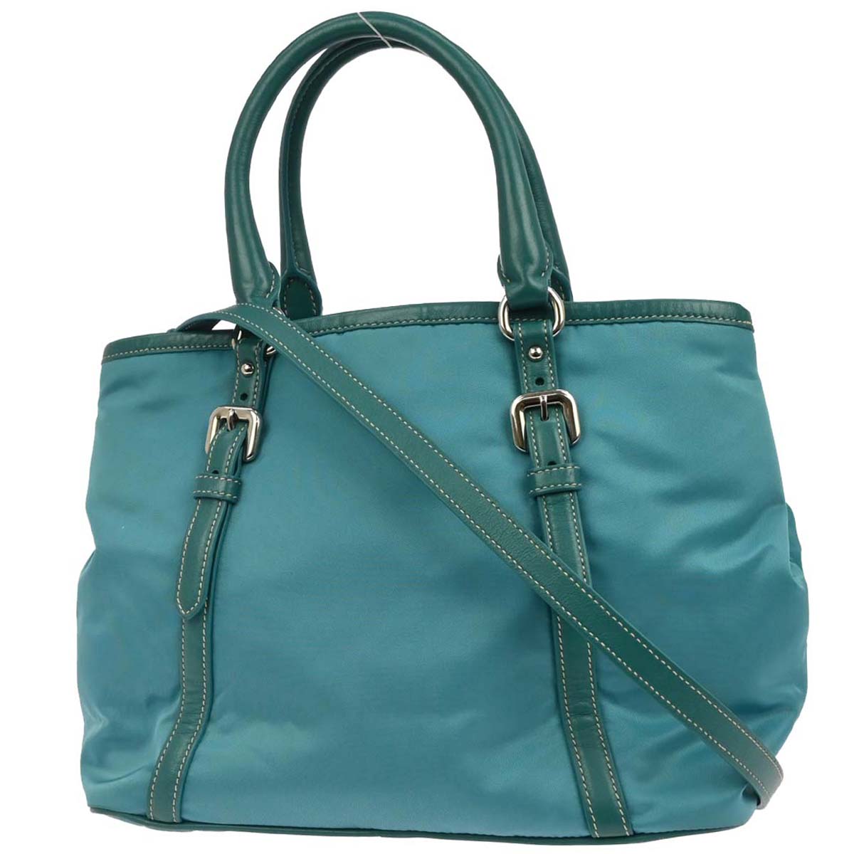 Prada Turquoise Blue Nylon 2way Shoulder Handbag