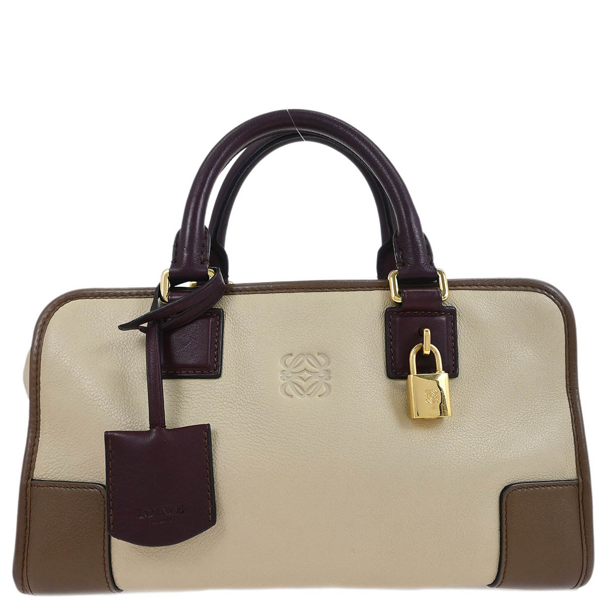 Loewe Beige Brown Bordeaux Amazona 28 Handbag