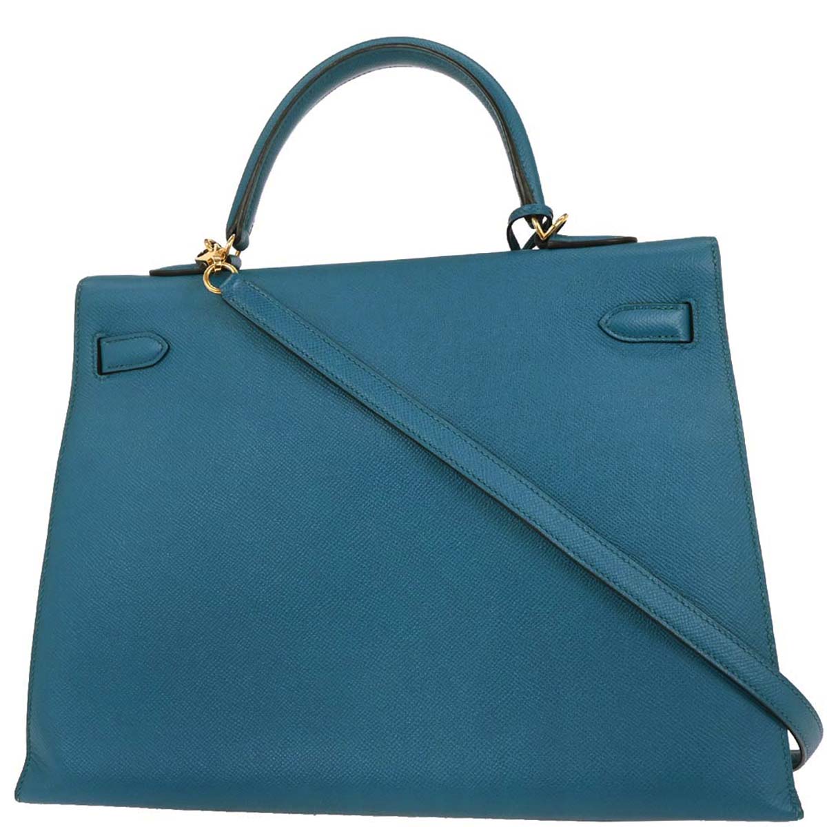 Hermes Blue Izmir Epsom Kelly 35 Sellier 2way Shoulder Handbag