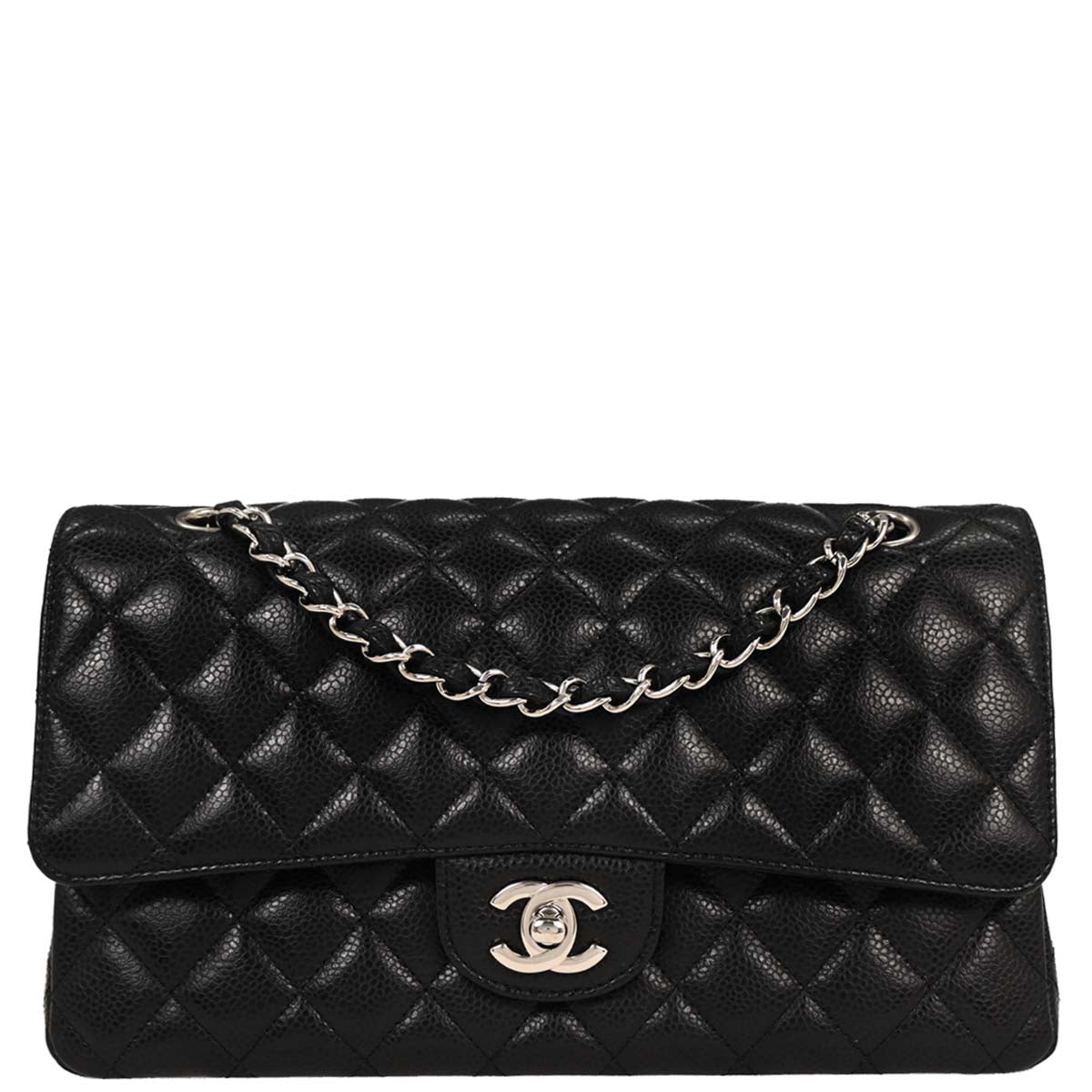 Chanel Black Caviar Medium Classic Double Flap Shoulder Bag