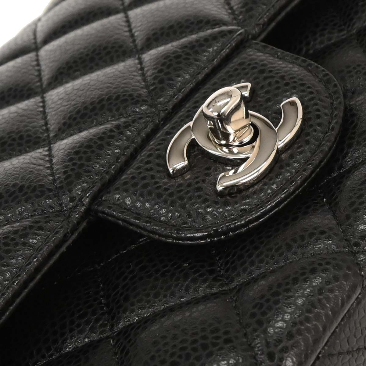 Chanel Black Caviar Medium Classic Double Flap Shoulder Bag