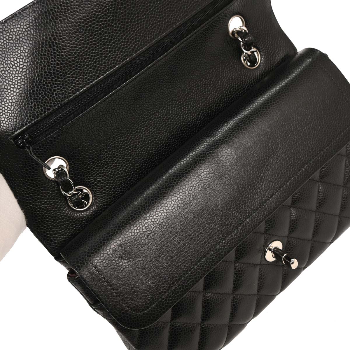 Chanel Black Caviar Medium Classic Double Flap Shoulder Bag